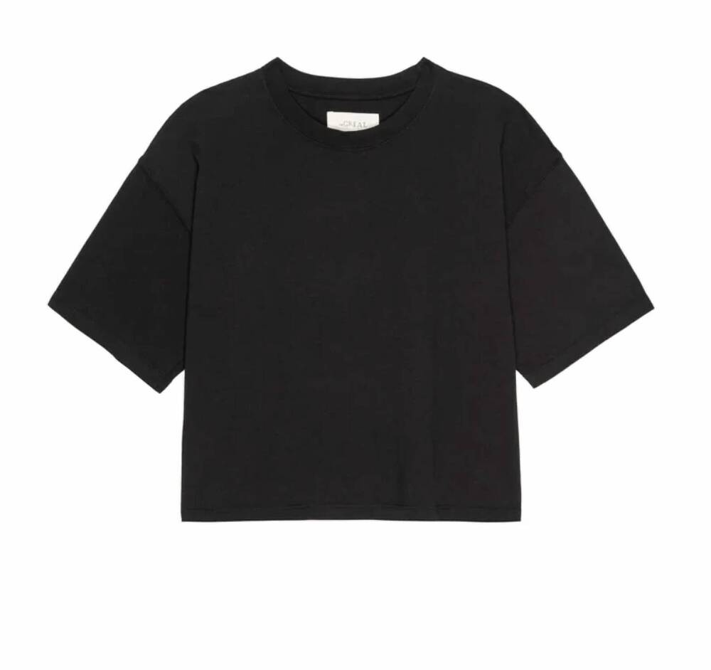 NEW THE GREAT. women's the track crew tee in black